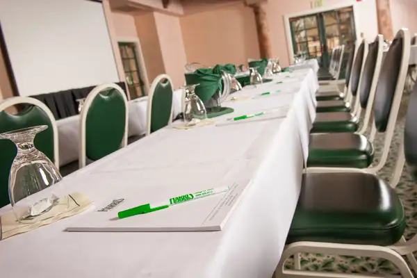 Meeting room table close up