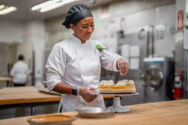 Chef finishing a pie