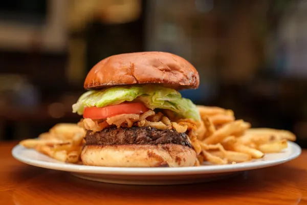 Burger with fries